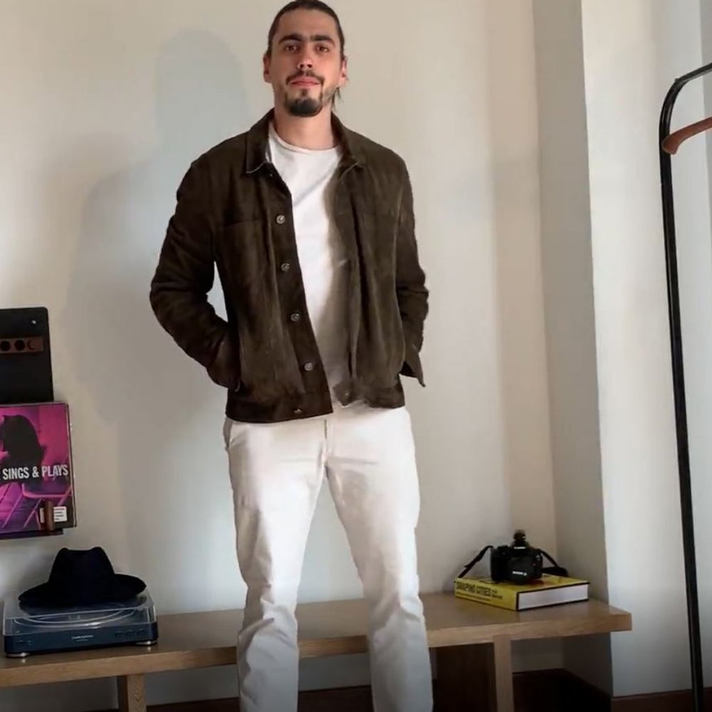 All Saints Suede Trucker Jacket